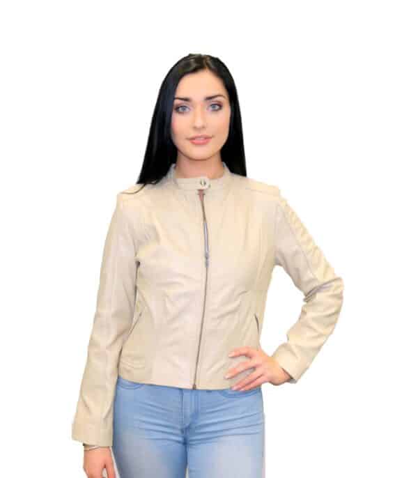 Women's Cream Leather Jacket - Leather Direct Women's Leather Jackets