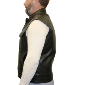 seamed leather vest