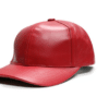 red leather cap