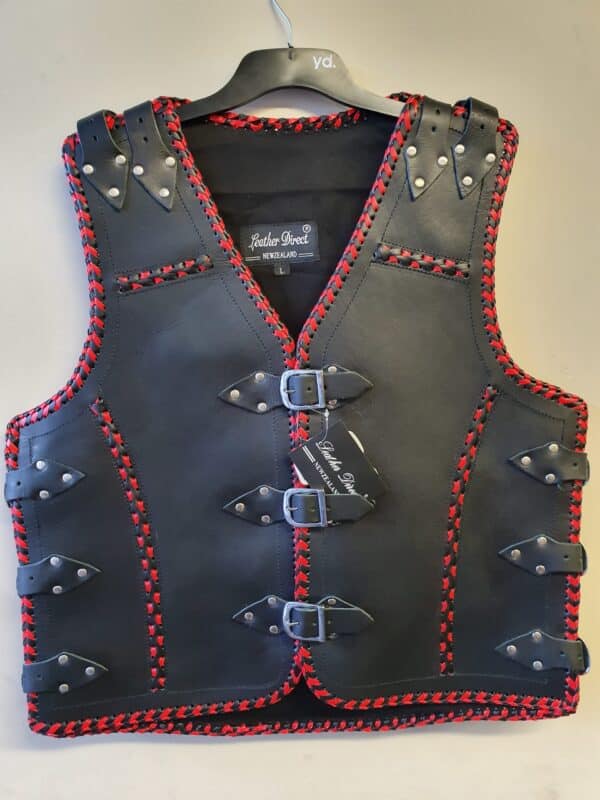 Thick motorcycle leather vest