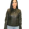 Motorcycle leather jacket women