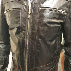 shiny leather blazer