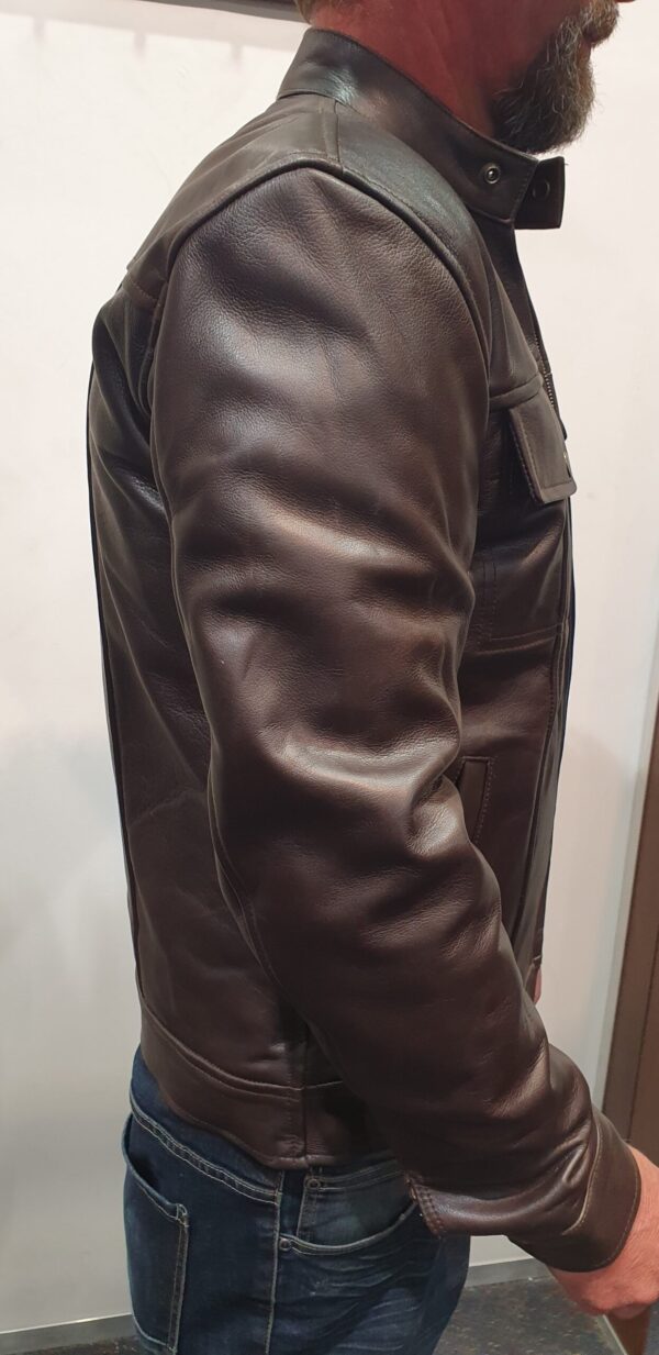 mens brown leather jacket