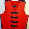 thick red leather vest