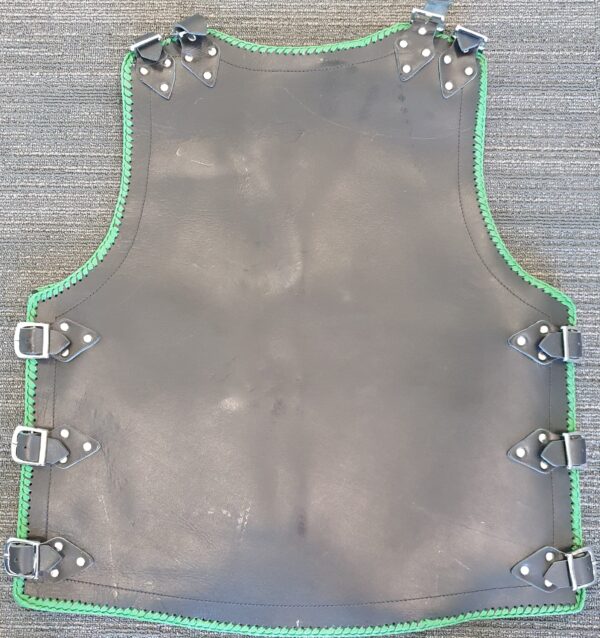green leather vests