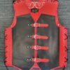 red and black leather vest