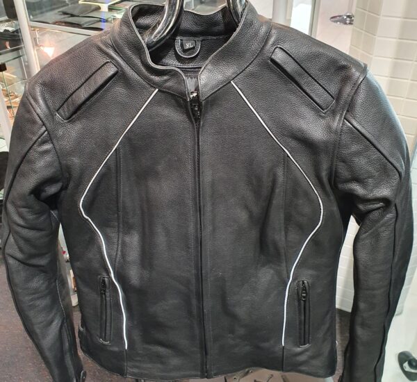 women riding leather jacket