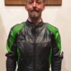 Green Motorcycle Leather Jacket