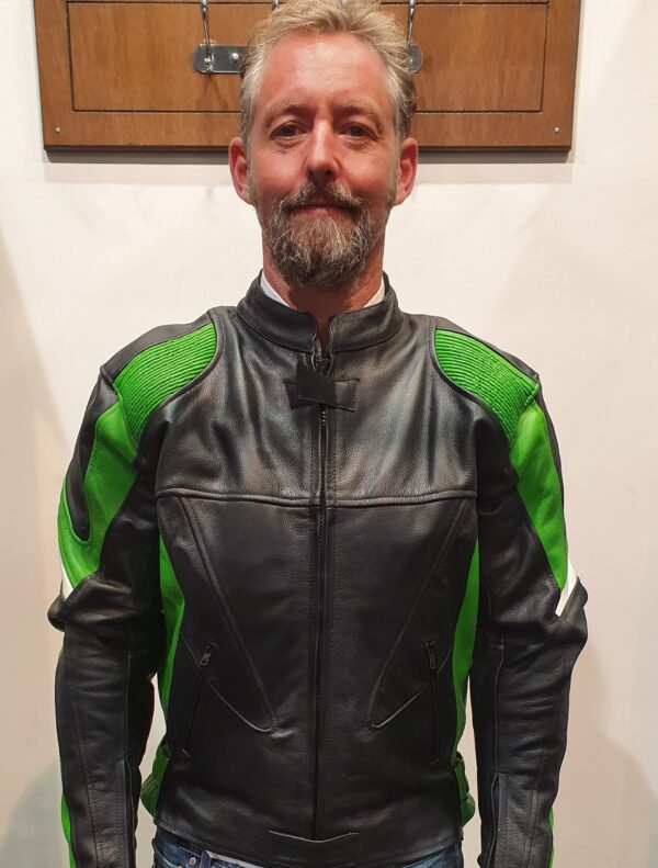 Green Motorcycle Leather Jacket