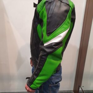 black and green leather jacket