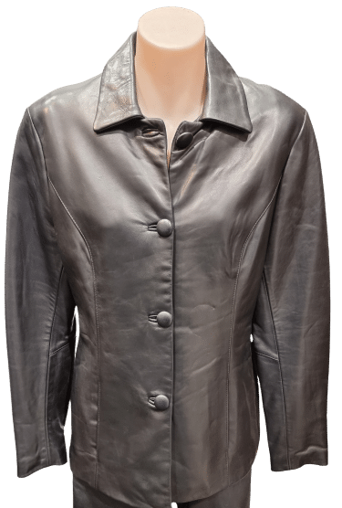 Women's Button Leather Blazers - Genuine Lambskin Leather Blazer NZ