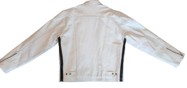 white leather jacket