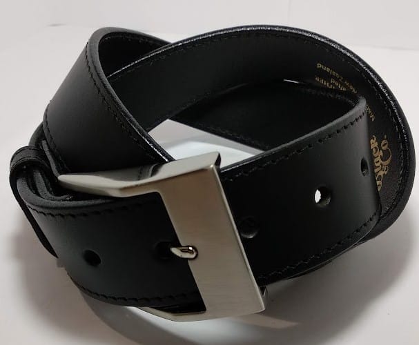 Domed Jean Leather Belt Black - Leather Direct